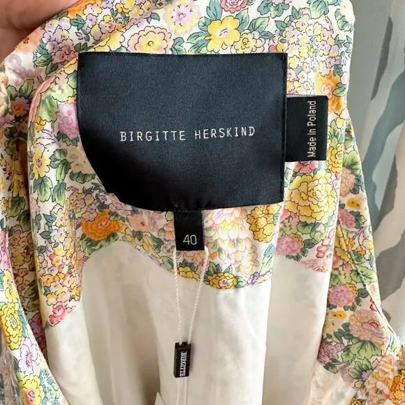 Birgitte Herskind Ami Floral Mini Dress Large Yellow NWT