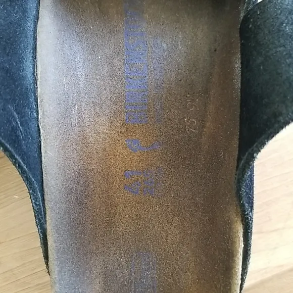 Birkenstock Arizona Black Suede Leather Sandals Sz 41 Sz W10 M8 Slip On