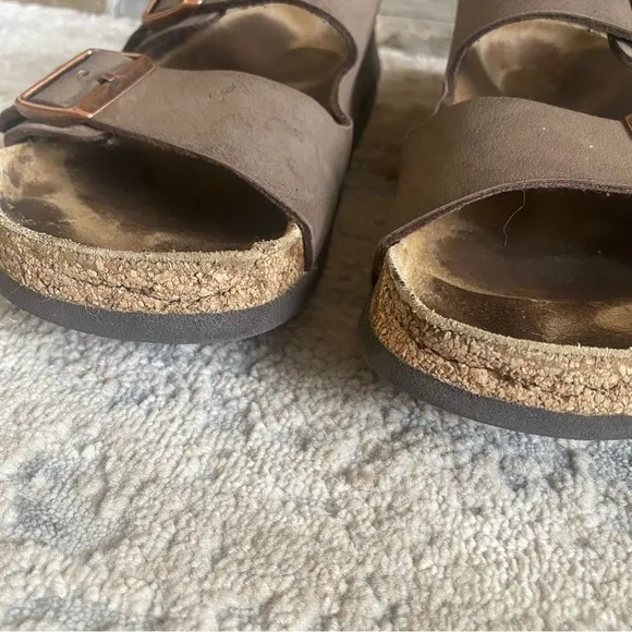 Birkenstock Arizona Chocolate Brown Nubuck Suede Leather Double Buckle Sandals