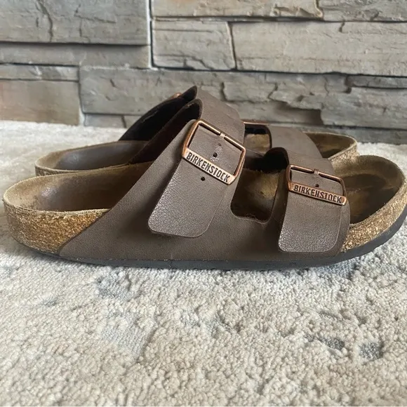 Birkenstock Arizona Chocolate Brown Nubuck Suede Leather Double Buckle Sandals