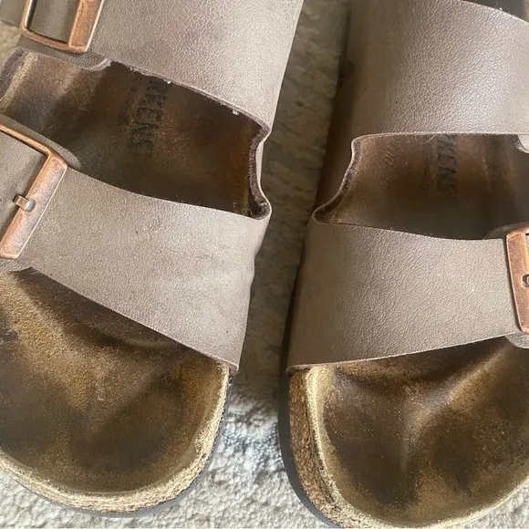 Birkenstock Arizona Chocolate Brown Nubuck Suede Leather Double Buckle Sandals