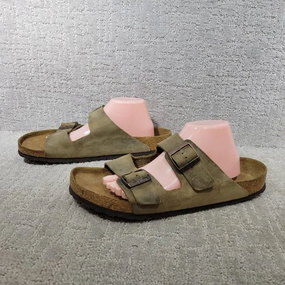 Birkenstock Arizona Mens Size EU 46 US M13 Brown 2 Strap Soft Footed Sandals
