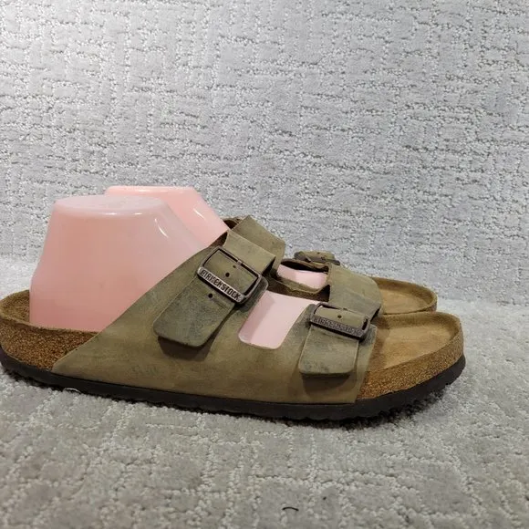 Birkenstock Arizona Mens Size EU 46 US M13 Brown 2 Strap Soft Footed Sandals
