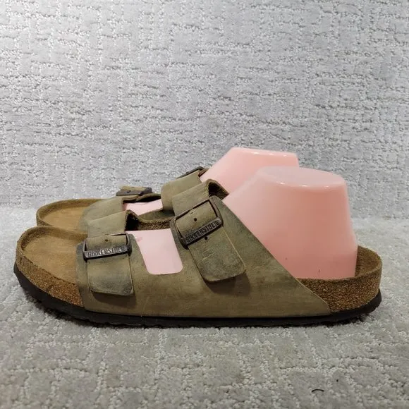 Birkenstock Arizona Mens Size EU 46 US M13 Brown 2 Strap Soft Footed Sandals