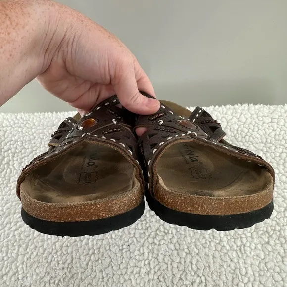 Birkenstock Betula Brown Cork Bed Slip On Sandals
