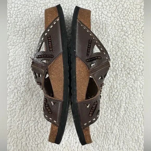 Birkenstock Betula Brown Cork Bed Slip On Sandals