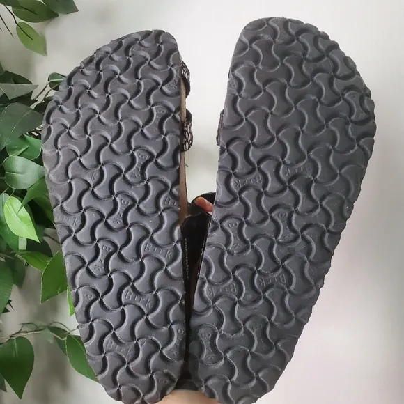 BIRKENSTOCK Birko Flor Mayari Metallic Stone Print Slip On Sandals Toe Loop 42