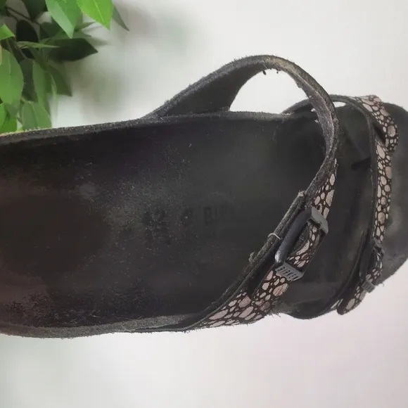 BIRKENSTOCK Birko Flor Mayari Metallic Stone Print Slip On Sandals Toe Loop 42