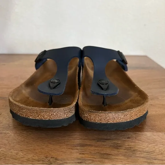 Birkenstock Blue Gizeh Leather Sandals Size 7
