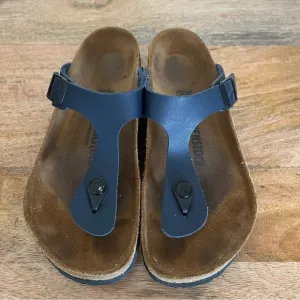 Birkenstock Blue Gizeh Leather Sandals Size 7