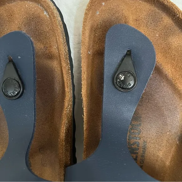 Birkenstock Blue Gizeh Leather Sandals Size 7