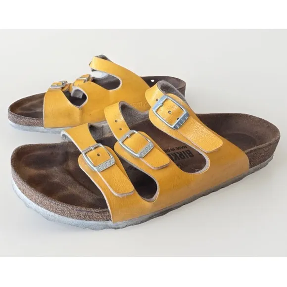 Birkenstock Florida 3 Strap Buckle Slip On Sandals Shoes Women’s Size 38