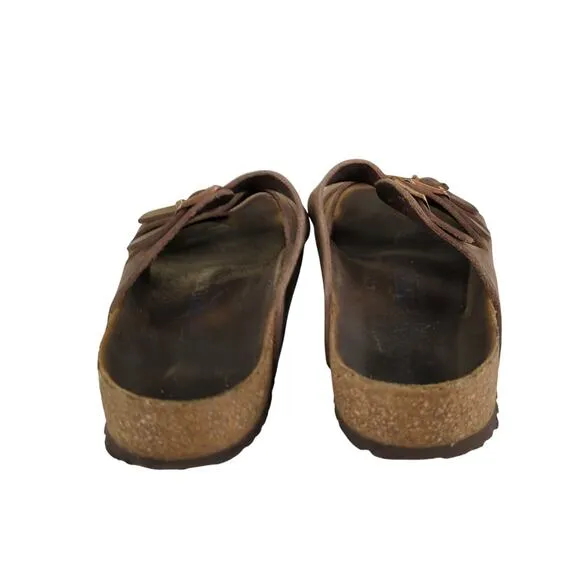 Birkenstock Florida 3 Strap Slip-on Sandals EU 42 Men's 9 Wmns 11 Brown Leather