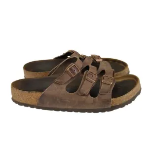 Birkenstock Florida 3 Strap Slip-on Sandals EU 42 Men's 9 Wmns 11 Brown Leather