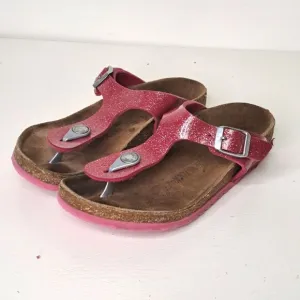 Birkenstock Gizeh Pink Cosmic Sparkle Glitter Thong Sandals Youth Girls Sz EU 31