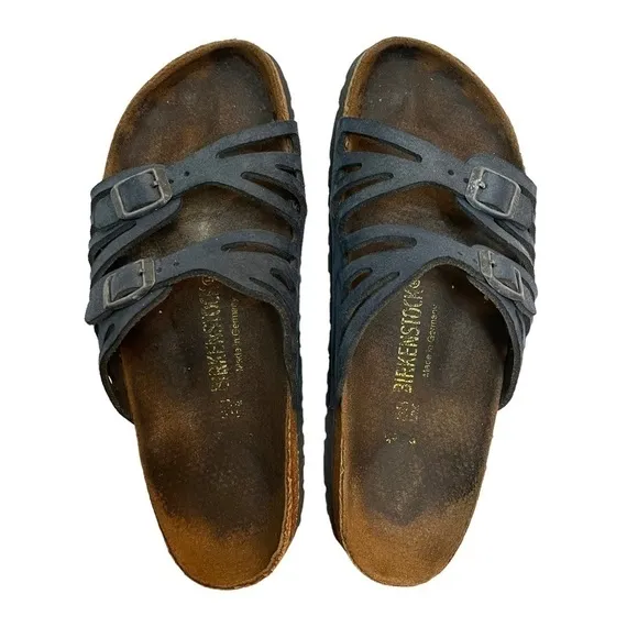 Birkenstock Granada Blue Slip On Slide Sandals Size 38/Size 7-7.5