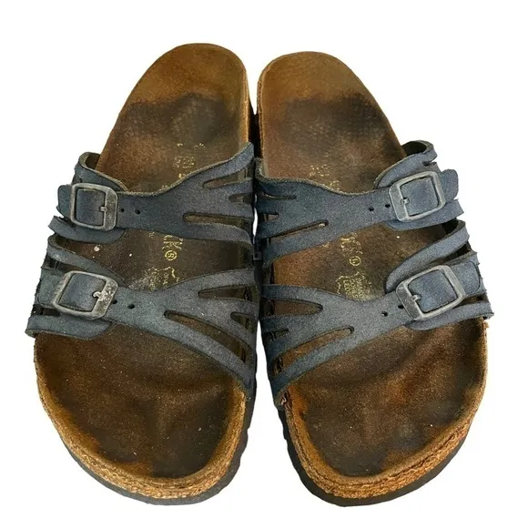 Birkenstock Granada Blue Slip On Slide Sandals Size 38/Size 7-7.5