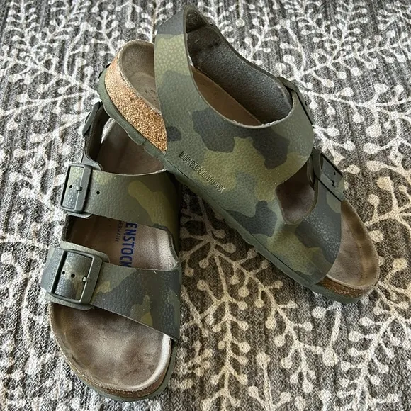 Birkenstock green camo Milano sandals