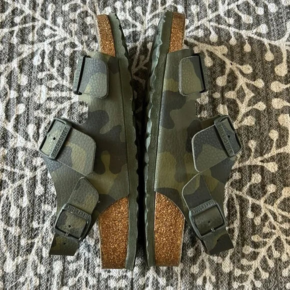 Birkenstock green camo Milano sandals