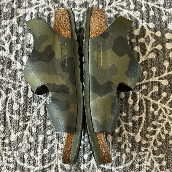 Birkenstock green camo Milano sandals