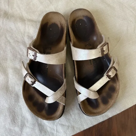 BIRKENSTOCK Mayari Birko-Flor Graceful Pearl White Sandals