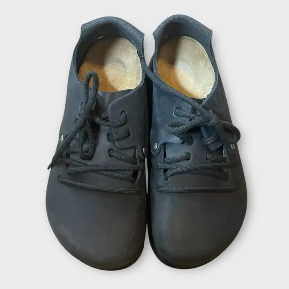 Birkenstock Montana Oiled Leather Black Minimalist Barefoot Casual Shoes 5/5.5