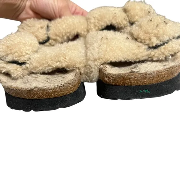 Birkenstock Papillo Arizona Big Buckle Teddy Bear Shearling Sandals Size EU 38