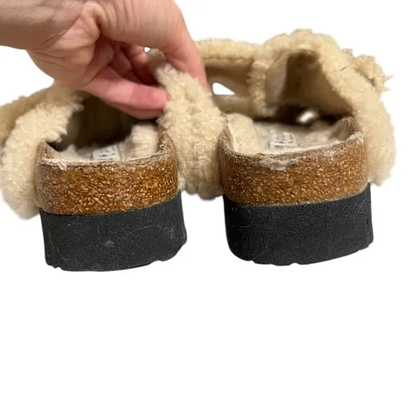 Birkenstock Papillo Arizona Big Buckle Teddy Bear Shearling Sandals Size EU 38