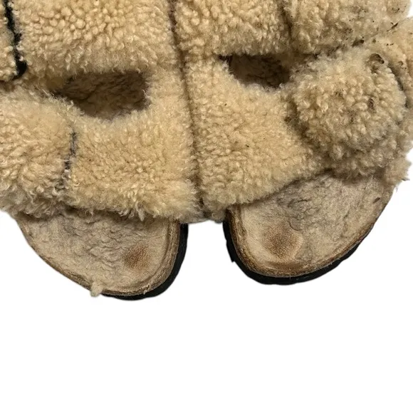 Birkenstock Papillo Arizona Big Buckle Teddy Bear Shearling Sandals Size EU 38