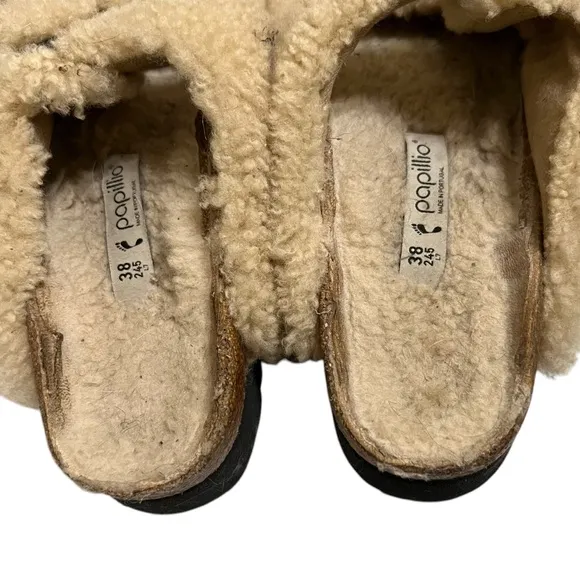 Birkenstock Papillo Arizona Big Buckle Teddy Bear Shearling Sandals Size EU 38