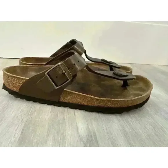 Birkenstock Sandals Women's‎ 6 37  Brown Slip On Roman Style Gizeh
