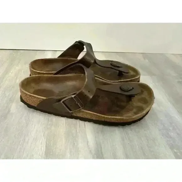 Birkenstock Sandals Women's‎ 6 37  Brown Slip On Roman Style Gizeh