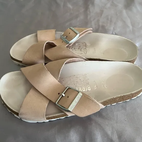 Birkenstock Siena Light Rose Beige Nubuck Sandal Slide Shoes 37