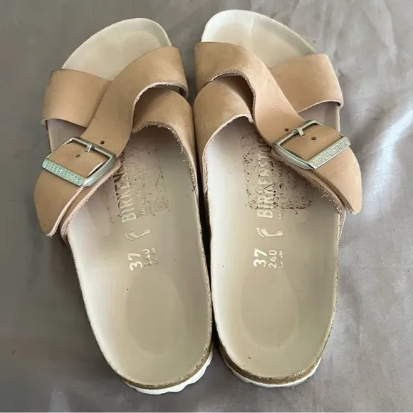 Birkenstock Siena Light Rose Beige Nubuck Sandal Slide Shoes 37