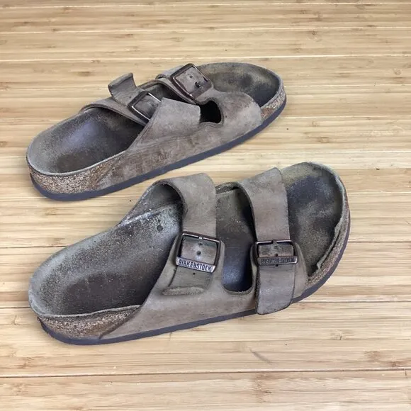 Birkenstock Tan Suede Arizona Style Slip-On Sandals