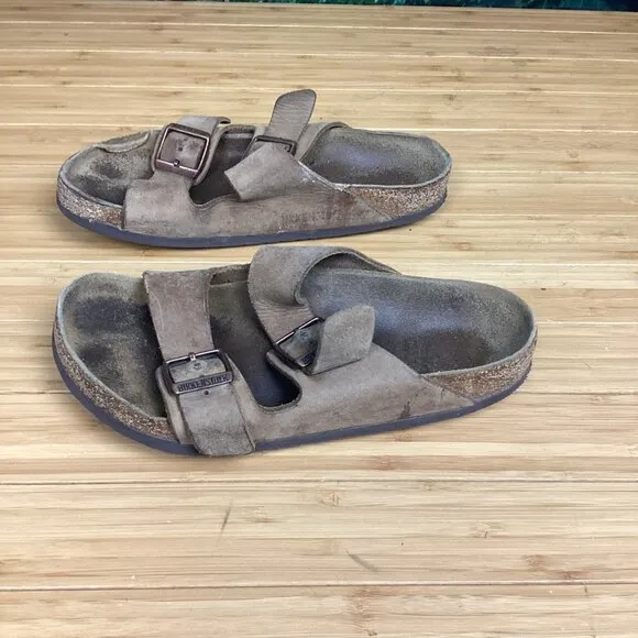 Birkenstock Tan Suede Arizona Style Slip-On Sandals
