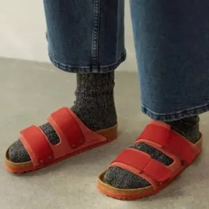Birkenstock Uji Double Strap Slide Sandals Sienna Red EU 38 Womens US 7 Men 5