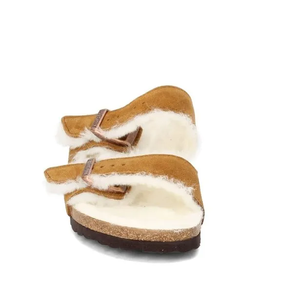 Birkenstock Women's Arizona Shearling Sandals, Mink, Tan Womens size 8