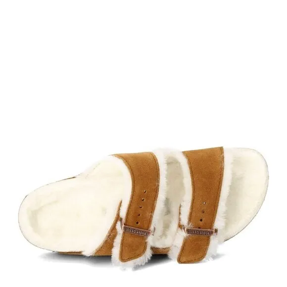 Birkenstock Women's Arizona Shearling Sandals, Mink, Tan Womens size 8