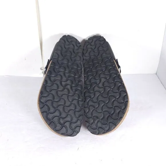 Birkenstock Women's Gizeh EU38 US7 Black Birko-Flor T-strap Thong Sandals Shoes