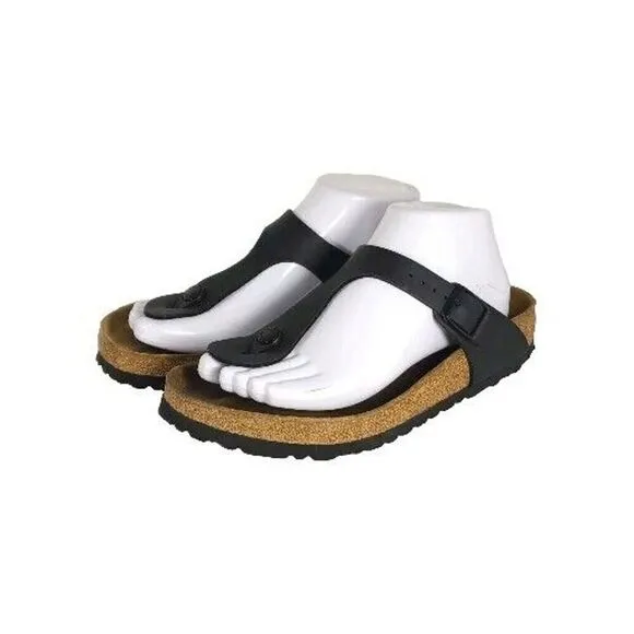 Birkenstock Women's Gizeh EU38 US7 Black Birko-Flor T-strap Thong Sandals Shoes