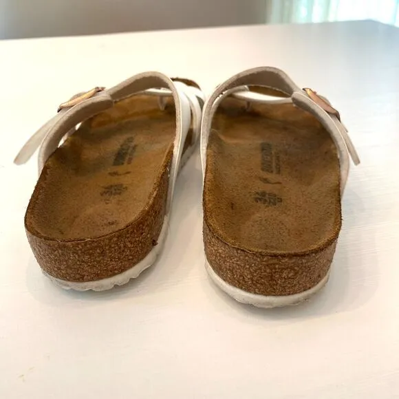 Birkenstock Women’s Mayari White Birko-Flor Slip On Sandals EU 34 US Size‎ 3