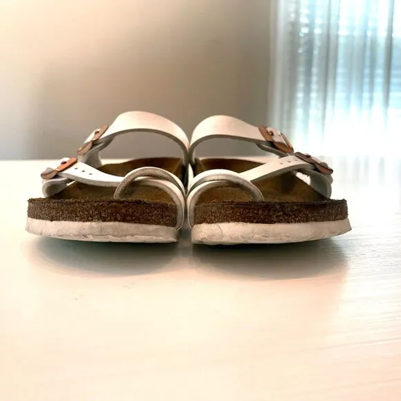 Birkenstock Women’s Mayari White Birko-Flor Slip On Sandals EU 34 US Size‎ 3