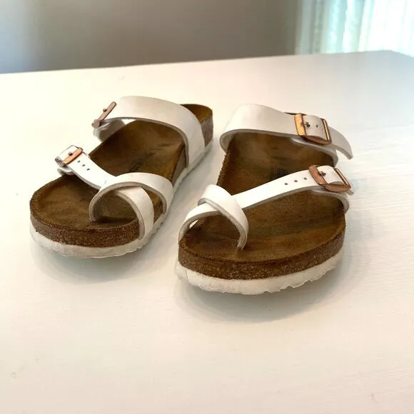 Birkenstock Women’s Mayari White Birko-Flor Slip On Sandals EU 34 US Size‎ 3