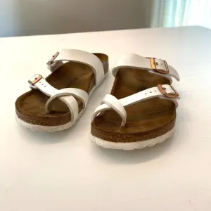 Birkenstock Women’s Mayari White Birko-Flor Slip On Sandals EU 34 US Size‎ 3