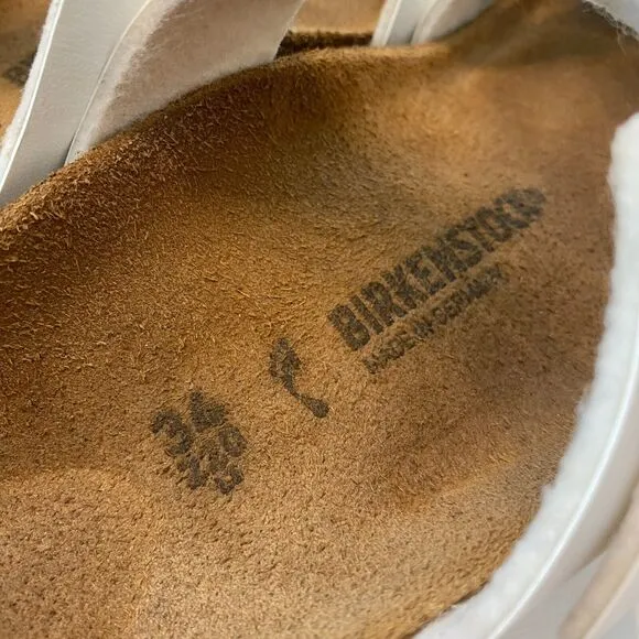 Birkenstock Women’s Mayari White Birko-Flor Slip On Sandals EU 34 US Size‎ 3