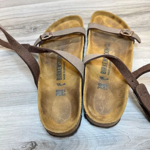 Birkenstock Yara Habana Ankles Sandals Womens Size 7 Mens 5 EU 38 Leather