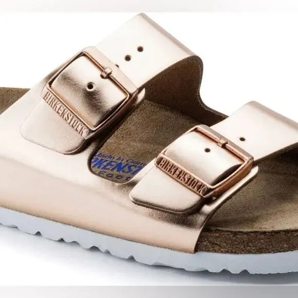BIRKENSTOCK ARIZONA SLIP ON SANDALS (COPPER METALLIC) Size EU 43