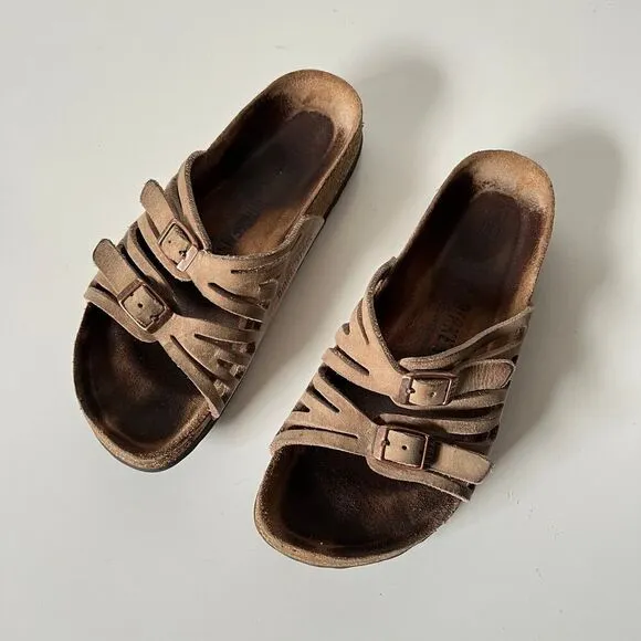 Birkenstock Granada Soft Footbed Women's 36 5-5.5 Narrow Brown Leather Sandals