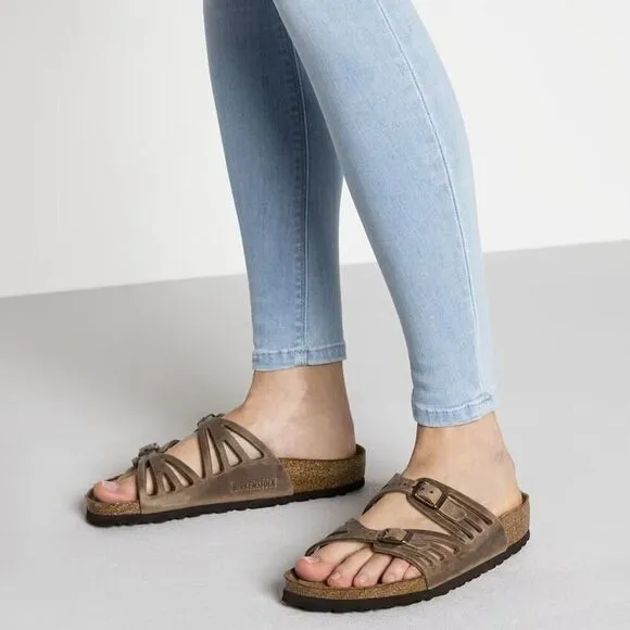 Birkenstock Granada Soft Footbed Women's 36 5-5.5 Narrow Brown Leather Sandals